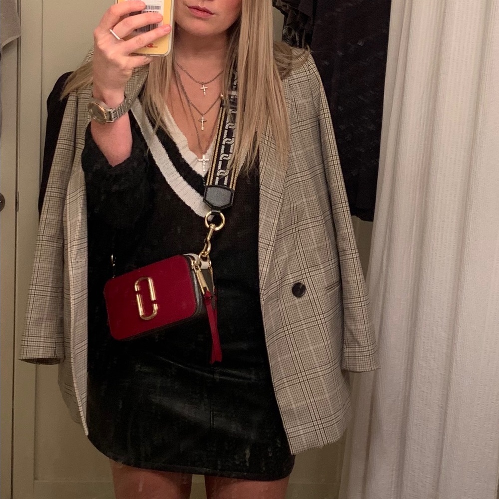 Zara hazelnut plaid blazer